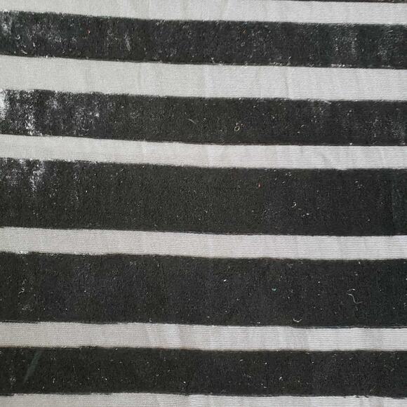 Eileen Fisher Top Womens XL Black Velvet Stripe Boxy Long Sleeve Staple Burnout - Picture 8 of 9